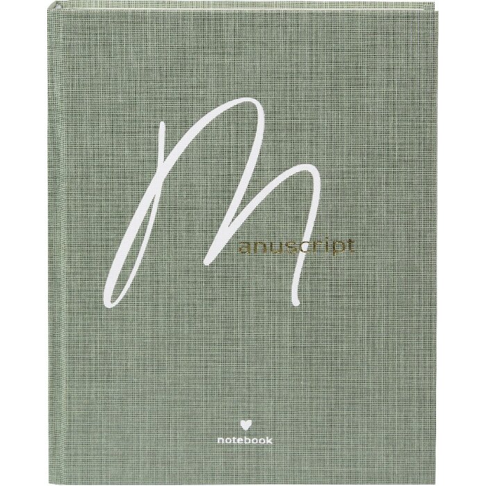 Notatnik Goldbuch Manuscript 15x22 cm – biała i złota okładka z liniową wiązanką, 200 stron