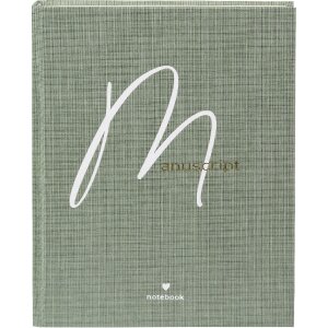 Notatnik Goldbuch Manuscript 15x22 cm – biała i złota okładka z liniową wiązanką, 200 stron