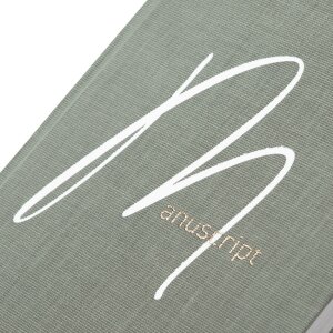 Notatnik Goldbuch Manuscript 15x22 cm – biała i złota okładka z liniową wiązanką, 200 stron