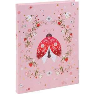 Notatnik Goldbuch Secret Garden – wzór z motylami i ważkami w kolorze różu, 15x22 cm