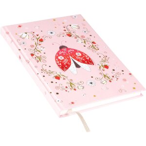 Notatnik Goldbuch Secret Garden – wzór z motylami i ważkami w kolorze różu, 15x22 cm