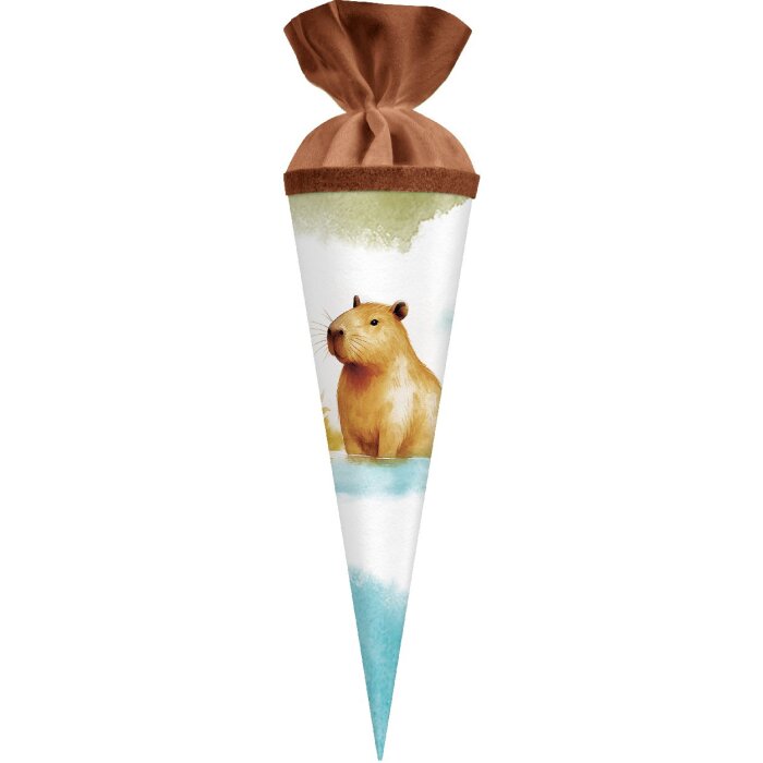 Tüte z gryzonią Capybara 35x11 cm – lakierowany karton z wełnianym zamekiem od Goldbuch