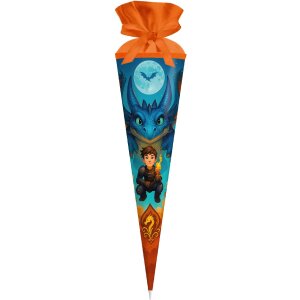 Tasza na szkołę „Drachenfreund” 70x19 cm – karton lakierowany, zamykana wełnianą zakładką