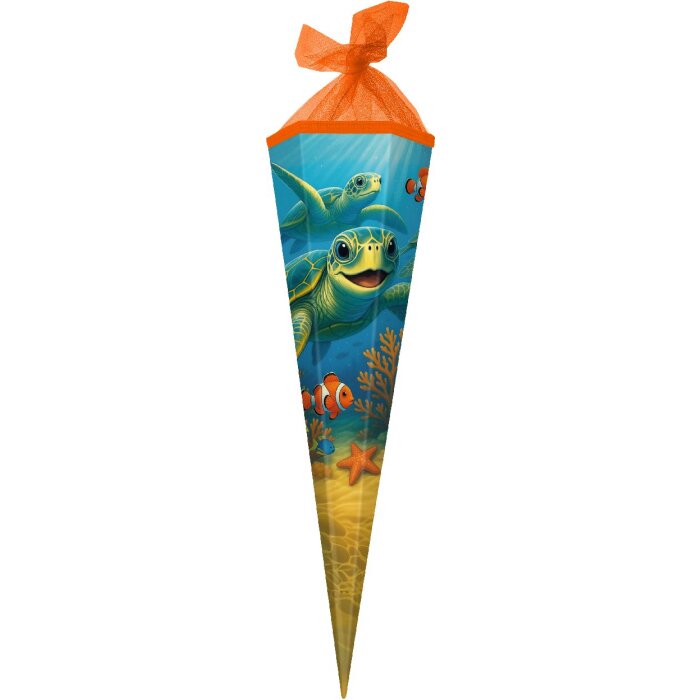 Schultüte Goldbuch 85 cm – sześciokątna, tematyczna „Przyjaciele morza”