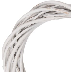 Clayre & Eef Deko Kranz Rattan Weiß Ø 20x4 cm natur für Tisch Wand Fenster Deko