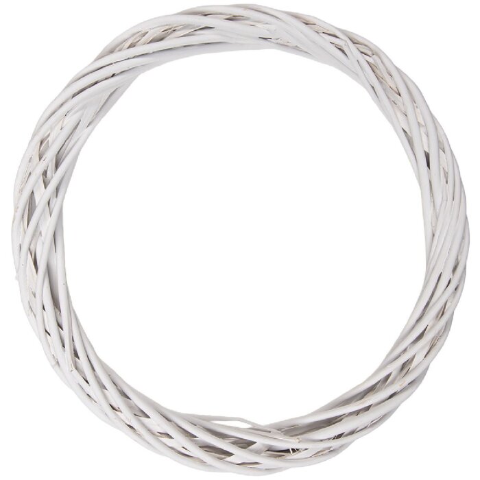 Clayre & Eef 6RO0603LW Weihnachtskranz aus Rattan weiß Ø 40 cm