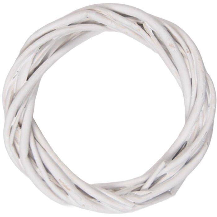 Clayre & Eef 6RO003XXSW Weihnachtskranz aus Rattan weiß Ø 10x2 cm