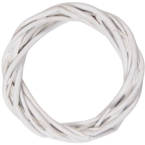 Clayre & Eef 6RO003XXSW Weihnachtskranz aus Rattan weiß Ø 10x2 cm