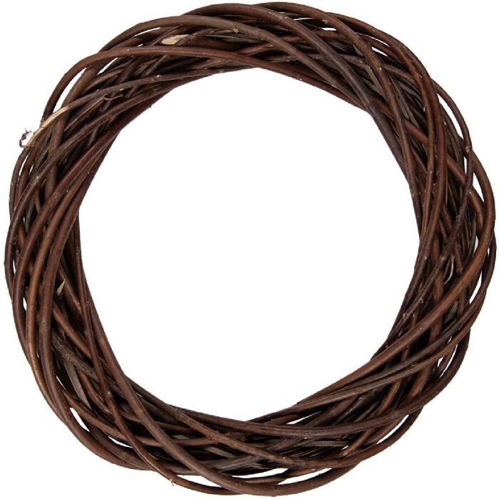 Clayre & Eef 6RO0604M Rattan-Kranz Braun Ø 40x7 cm Weihnachtsdeko