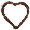 Clayre & Eef 6RO0606L Herzförmiger Rattankranz Braun 50x50x5 cm Weihnachtsdeko