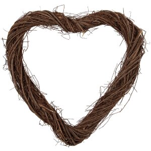 Clayre & Eef 6RO0606M Herzform Kranz aus Rattan 40x40x4 cm Braun