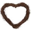 Clayre & Eef 6RO0606S Herzförmiger Rattankranz Braun 30x30x3 cm