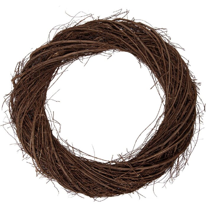 Clayre & Eef 6RO0607XL Rattan-Weihnachtskranz Braun Ø 55x6 cm