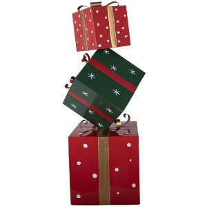 Clayre & Eef 5Y1400 Geschenkstapel Dekoration Metall Weihnachten 90 cm