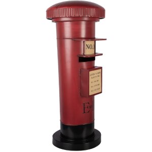 Clayre & Eef 5Y1408 Briefkasten Ø 36x86 cm rot-schwarz