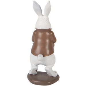 Dekoracja wisząca w kształcie królika Clayre & Eef, biało-brązowa, 7x7x16 cm