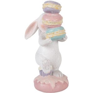 Figurka kaczki Clayre & Eef, biała z delikatnym różem, 8x6x14 cm