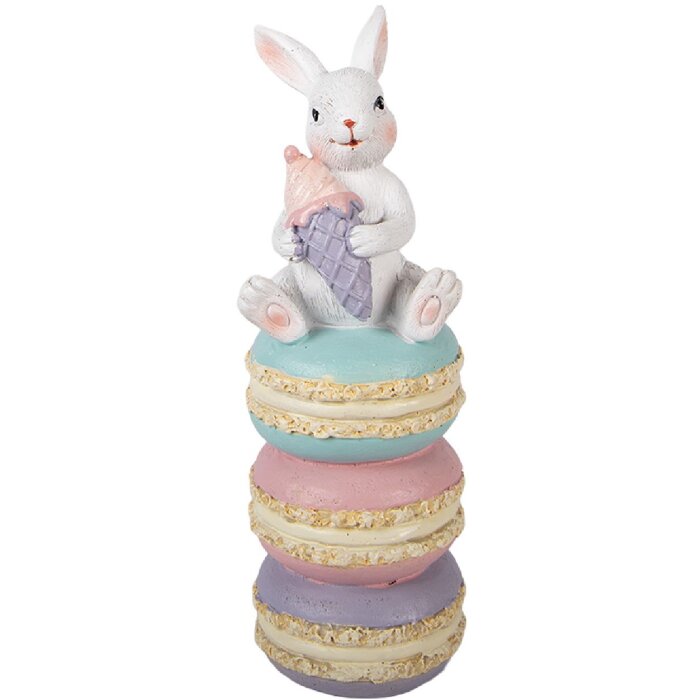 Dekoracja wisząca w kształcie kaczki Clayre & Eef, 7x7x20 cm, biało-różowa