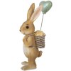 Figurka królika Clayre & Eef, 7x5x17 cm, brązowo-zielona, dekoracja wewnętrzna i na zewnątrz