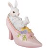 Królik w szpilkach Clayre & Eef – dekoracja wisząca biało-różowa 13x5x12 cm