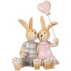 Figurka królika Clayre & Eef, brązowo-różowa, 8x6x10 cm, dekoracja wnętrza
