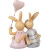 Figurka królika Clayre & Eef, brązowo-różowa, 8x6x10 cm, dekoracja wnętrza