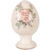 Dekoracja w kształcie jaja z ceramiki, beżowo-różowa, Ø15x24 cm, Clayre & Eef