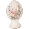 Dekoracja w kształcie jaja z ceramiki Ø 12x19 cm, beżowo-różowa, do Wielkanocy i wnętrza