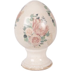 Dekoracja w kształcie jaja na podstawce – beż z...