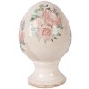 Dekoracja w kształcie jaja na podstawce – beż z akcentem różowym, Ø 9x14 cm
