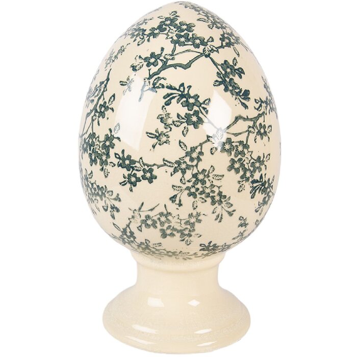 Dekoracja w kształcie jajka Clayre & Eef, żółto-zielona, Ø15x24 cm