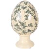 Dekoracja w kształcie jaja na podstawce, żółto-zielona, Ø 17x28 cm