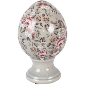 Jajo na podstawce Clayre & Eef, grau/rosa,...