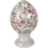 Jajo na podstawce Clayre & Eef, grau/rosa, Ø12x19 cm