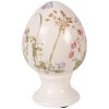 Dekoracja w kształcie jaja na podstawce, beżowo-różowa, Ø 9x14 cm, Clayre & Eef
