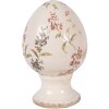 Dekoracyjne jajko ceramiczne Clayre & Eef, beżowo-różowe, Ø9x14 cm