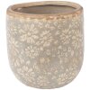 Doniczka dekoracyjna Clayre & Eef, szaro-beżowa, Ø 14x13 cm – elegancja dla wnętrza i tarasu