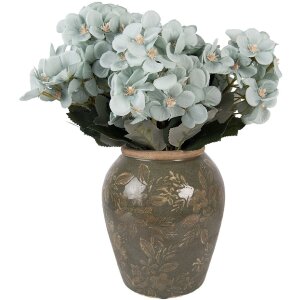 Wazon ceramiczny Clayre & Eef, zielono-brązowy,...