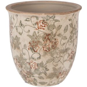 Doniczka dekoracyjna Clayre & Eef, beżowo-zielona,...