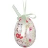 Zestaw 9 wiszących jajek – biały i różowy, Ø 5x8 cm, dekoracja wielkanocna