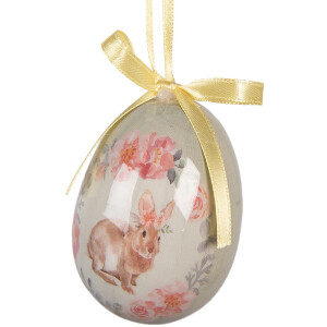 Zestaw 9 wiszących dekoracji w kształcie jajka – zielono-różowy, Ø 5x8 cm