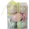 Zestaw 9 wiszących dekoracji w kształcie jajka – zielono-różowy, Ø 5x8 cm