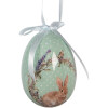 Zestaw 9 wiszących dekoracji w kształcie jajka – zielono-różowy, Ø 5x8 cm