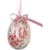 Zestaw 9 wiszących jajek w kolorze różowym i białym Ø 5x8 cm – Clayre & Eef