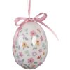 Zestaw 9 wiszących dekoracji w kształcie jaja – biały i różowy, Ø 5x8 cm
