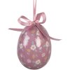 Zestaw 9 wiszących dekoracji w kształcie jaja – biały i różowy, Ø 5x8 cm
