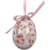 Zestaw 9 wiszących dekoracji w kształcie jaja – biały i różowy, Ø 5x8 cm