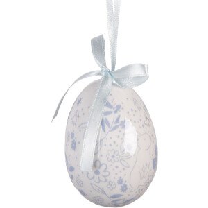 Zestaw 9 wiszących jajek na ścianę – biało-niebieski, minimalistyczny design