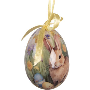 Zestaw 9 kolorowych wiszących jajek dekoracyjnych Ø 5x8 cm