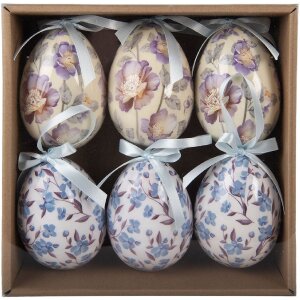 Zestaw 6 wiszących ozdób w kształcie jaja Ø...